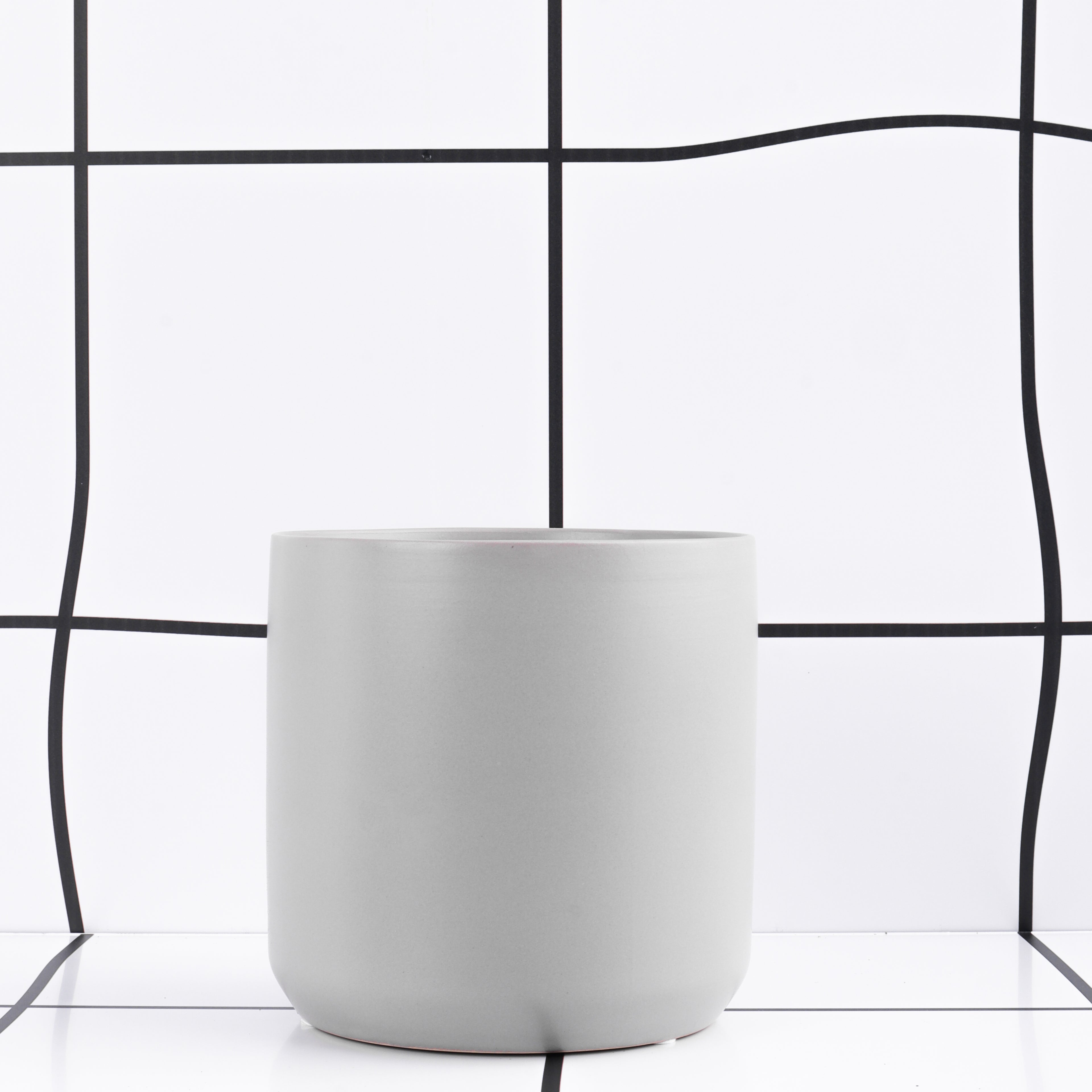 כד קרמיקה אפור פסטל