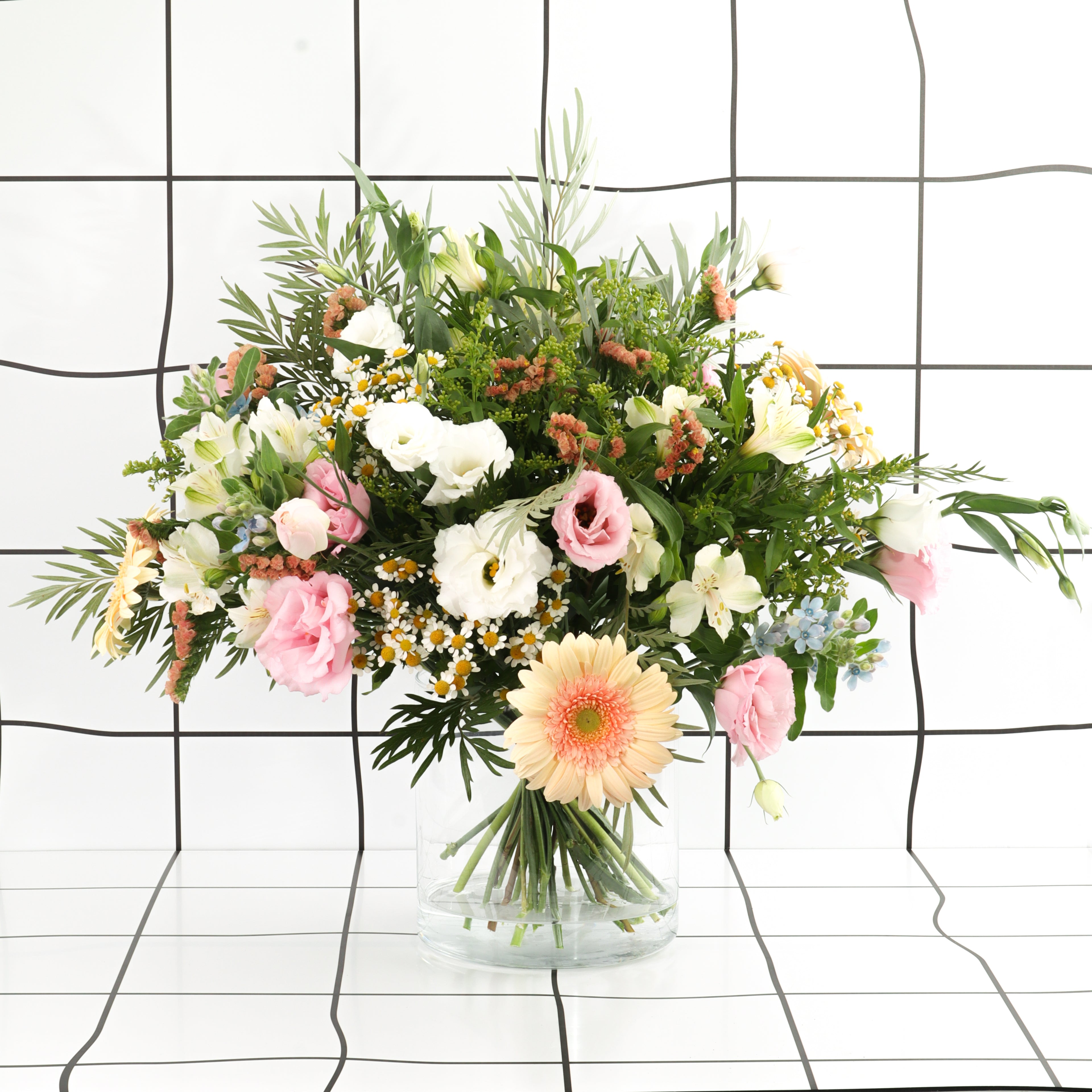 זר ורוד פסטלי